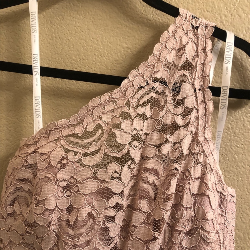 David's Bridal bridesmaids dress, size 2, only used once! CAMEO is the color!